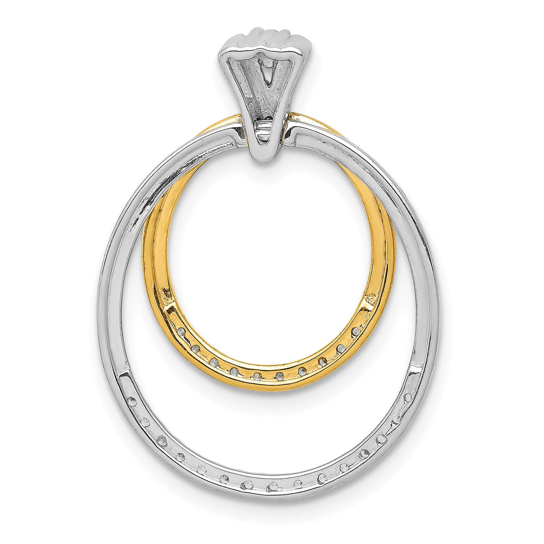 14K Two-Tone Gold Two Tone 1/4 ct Lab Grown Diamond Double Pendant