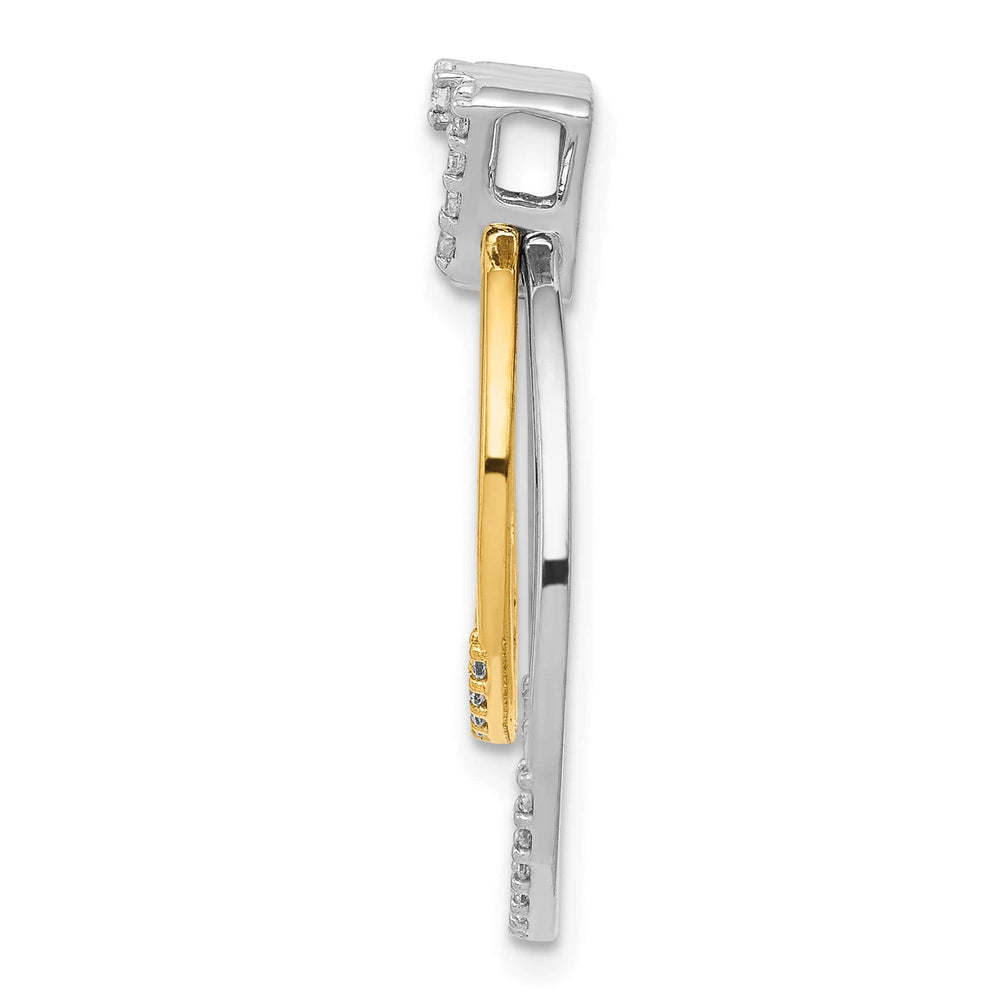 14K Two-Tone Gold Two Tone 1/4 ct Lab Grown Diamond Double Pendant