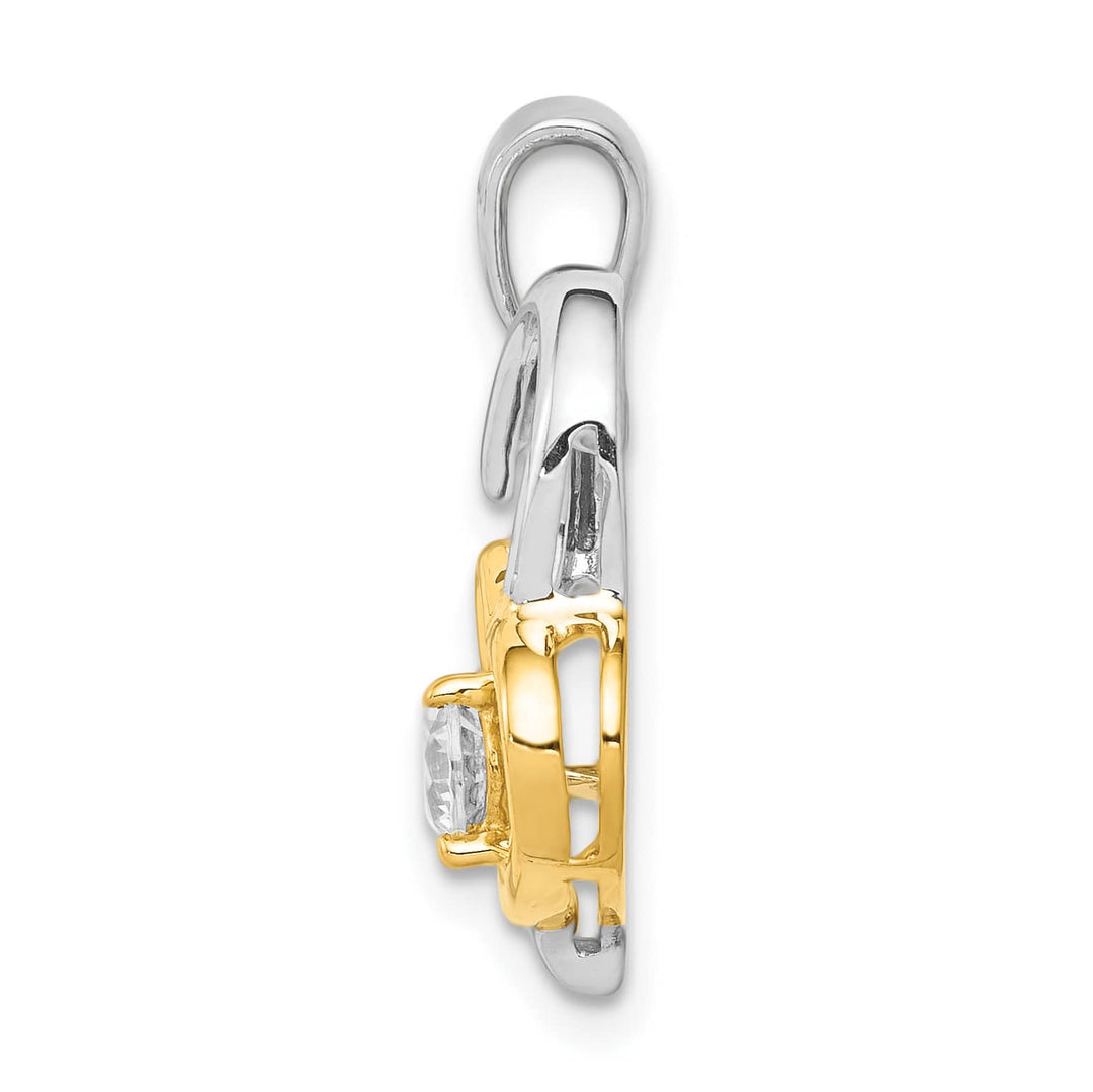 14K Two-Tone Gold Two Tone 1/5 ct Lab Grown Diamond Double Pendant