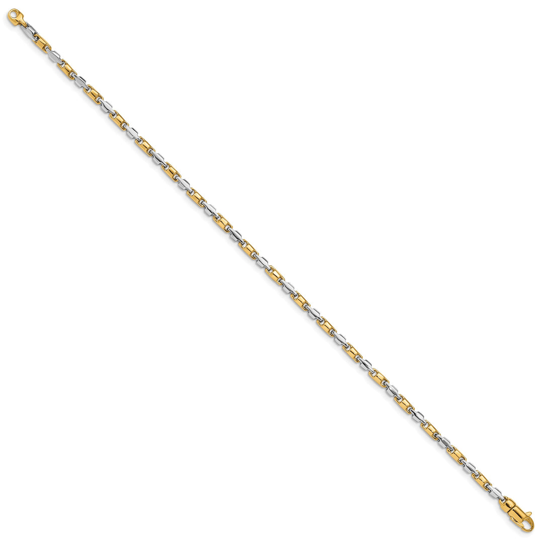 14K Two-Tone Gold Two-tone 2.5mm Hand Fancy Link Bracelet