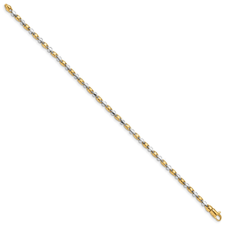 14K Two-Tone Gold Two-tone 2.6mm Hand Fancy Link Bracelet