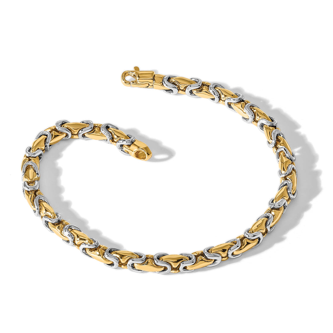 14K Two-Tone Gold Two-tone 4.2mm Hand Fancy Link Bracelet