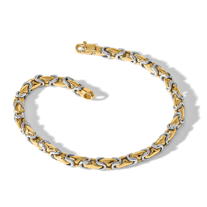 14K Two-Tone Gold Two-tone 4.2mm Hand Fancy Link Bracelet