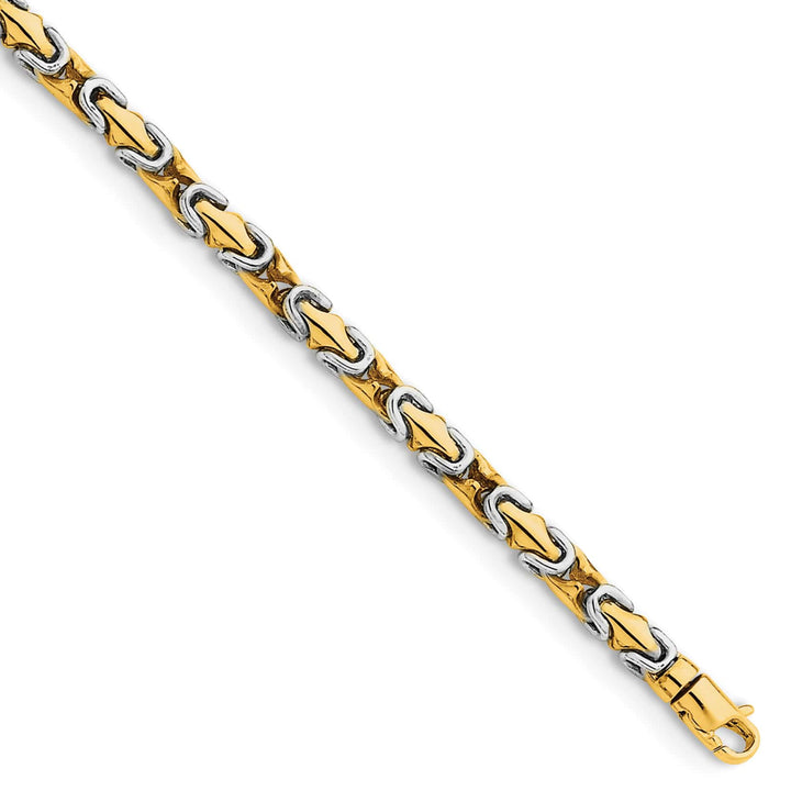 14K Two-Tone Gold Two-tone 4.2mm Hand Fancy Link Bracelet