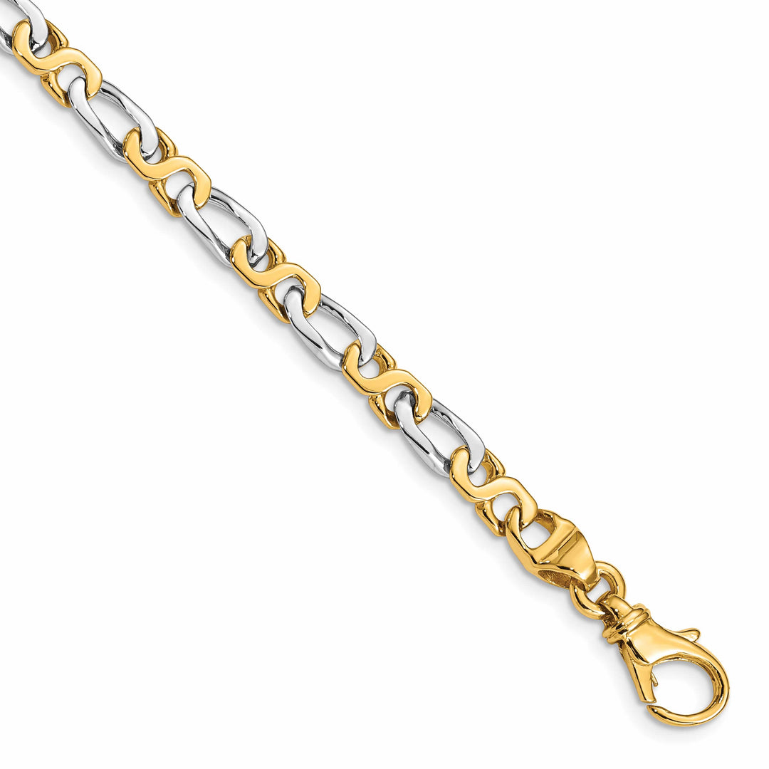 14K Two-Tone Gold Two-tone 4.8mm Hand Fancy Link Bracelet