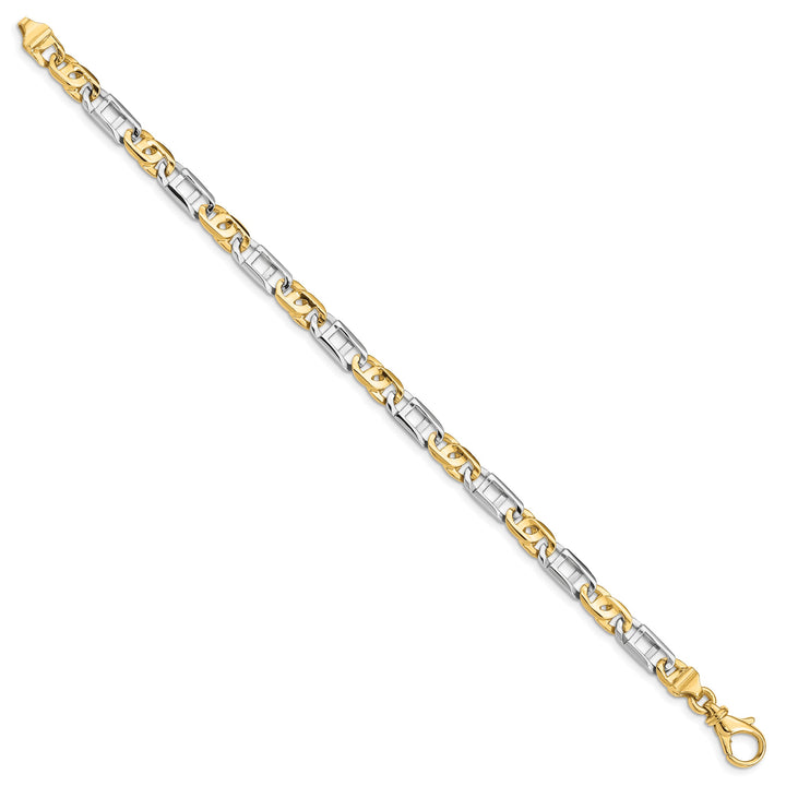 14K Two-Tone Gold Two-tone 5.5mm Hand Fancy Link Bracelet