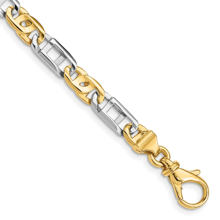 14K Two-Tone Gold Two-tone 5.5mm Hand Fancy Link Bracelet