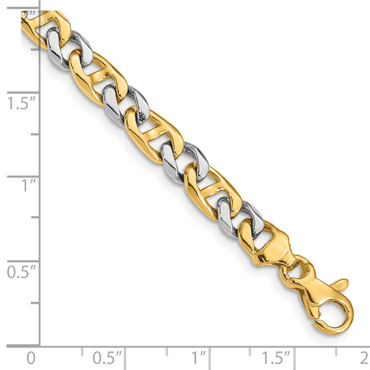 14K Two-Tone Gold Two-tone 5.6mm Hand Fancy Link Bracelet