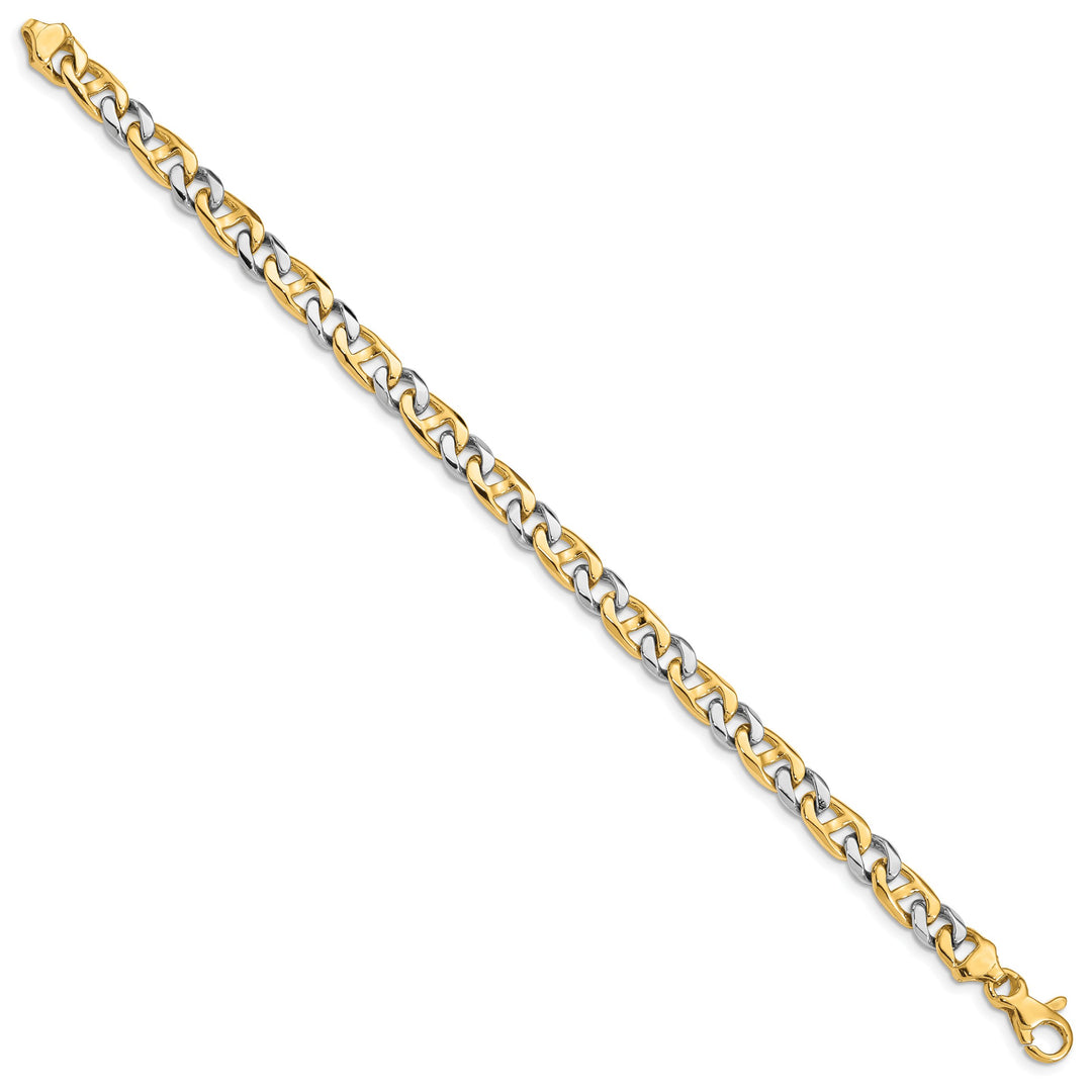 14K Two-Tone Gold Two-tone 5.6mm Hand Fancy Link Bracelet