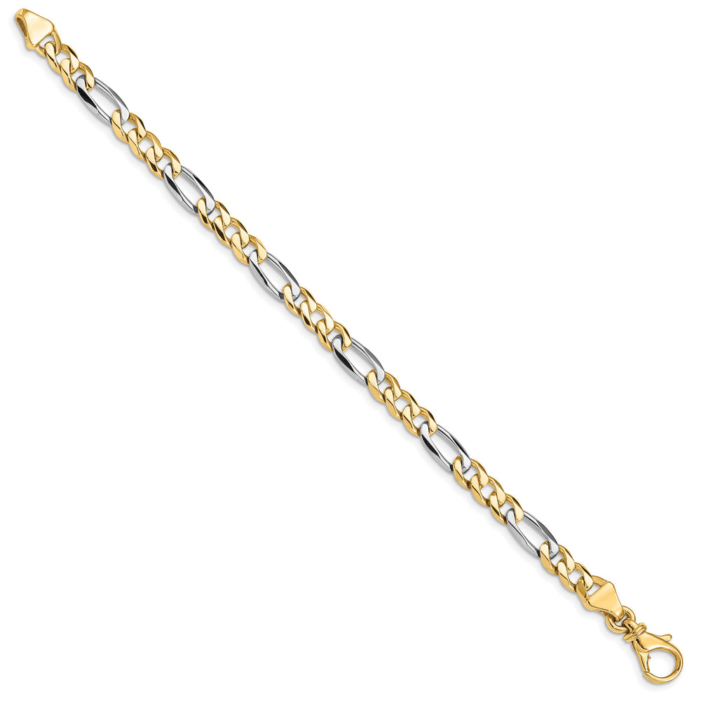 14K Two-Tone Gold Two-tone 5.8mm Hand Fancy Link Bracelet 7 Inch
