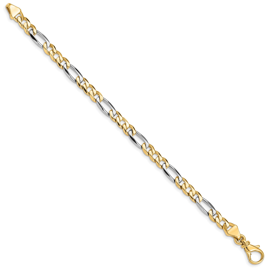 14K Two-Tone Gold Two-tone 5.8mm Hand Fancy Link Bracelet 7 Inch