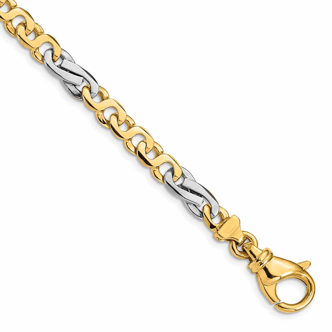 14K Two-Tone Gold Two-tone 5.8mm Hand Link with Fancy Lobster Clasp