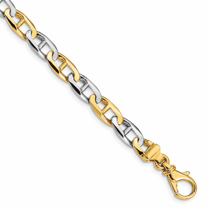14K Two-Tone Gold Two-tone 8. 6.6mm Hand Flat Anchor Link Bracelet