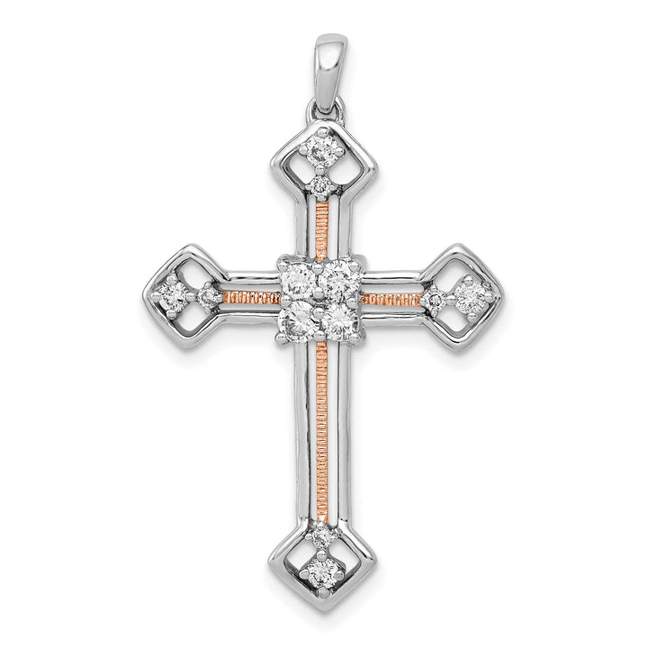 14K Two-Tone Gold Two Tone Rose and White Gold 3/8 ct Lab Pendant