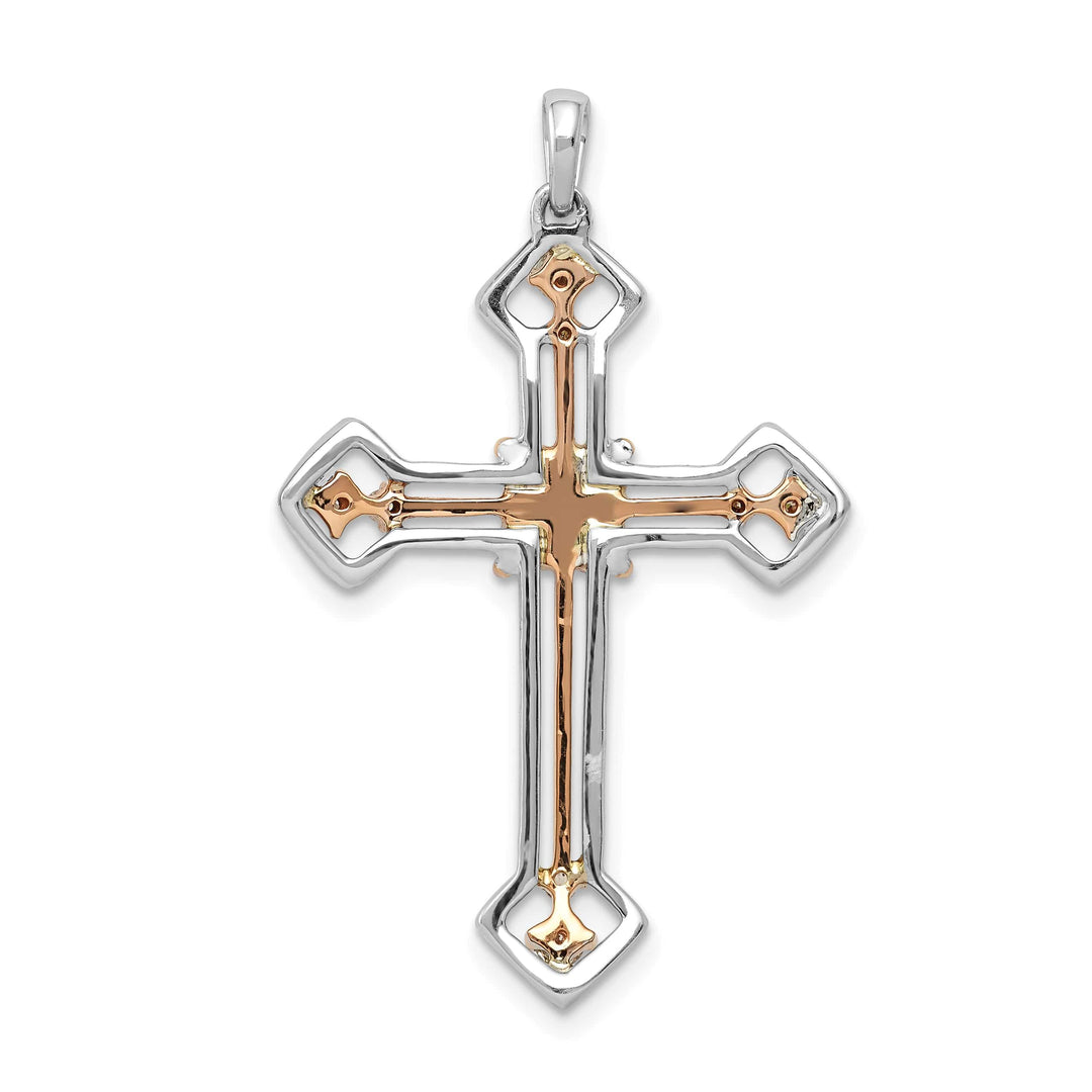 14K Two-Tone Gold Two Tone Rose and White Gold 3/8 ct Lab Pendant