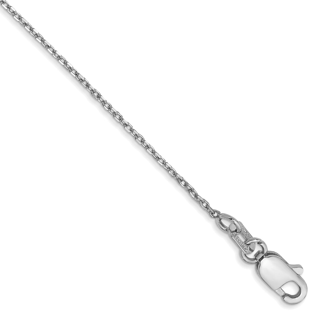 14K White Gold 1.0mm D C Forzantine Cable Anklet