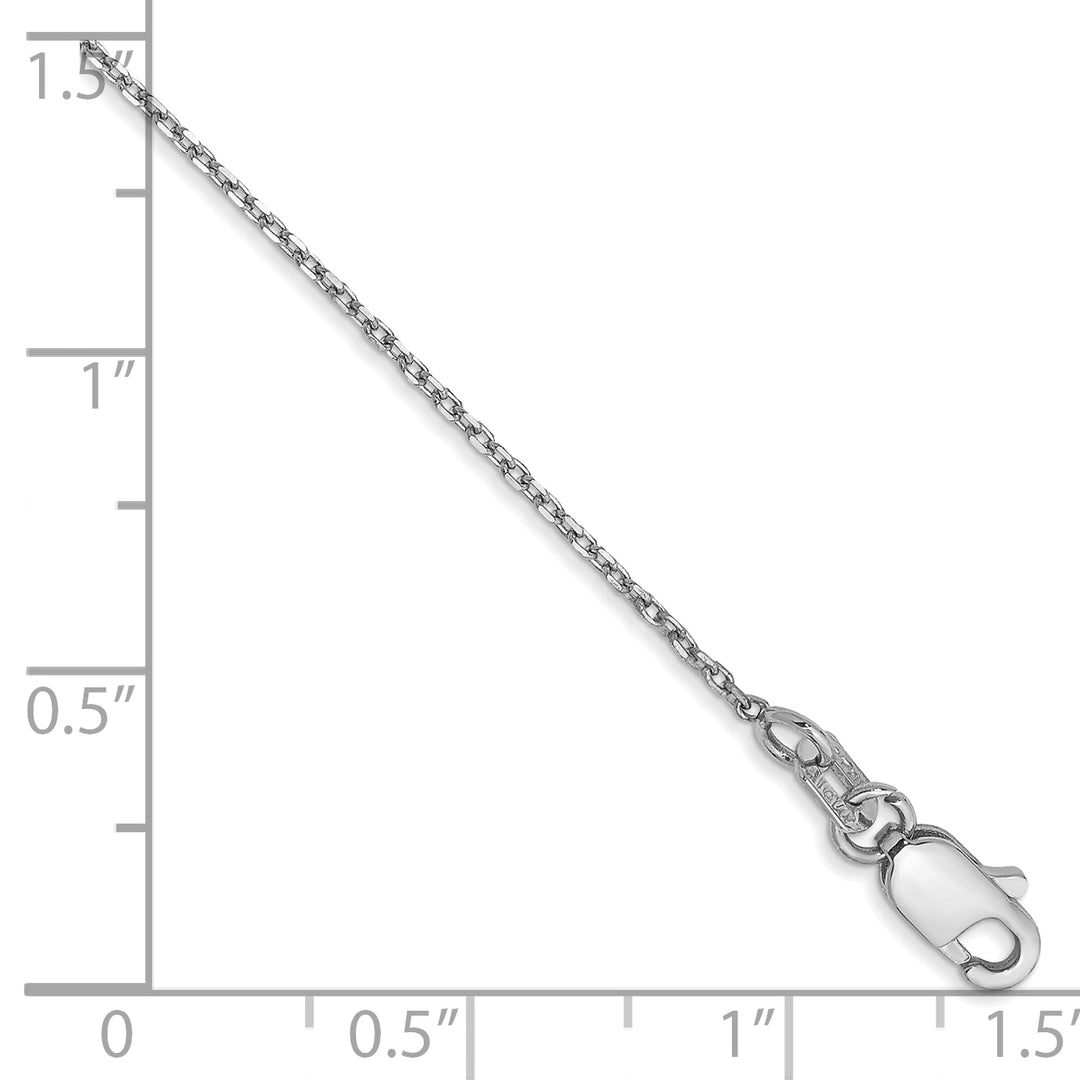 14K White Gold 1.0mm D C Forzantine Cable Anklet