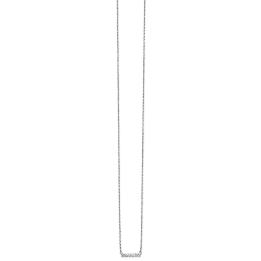 14K White Gold 1/10 carat Diamond Bar 18 inch Necklace