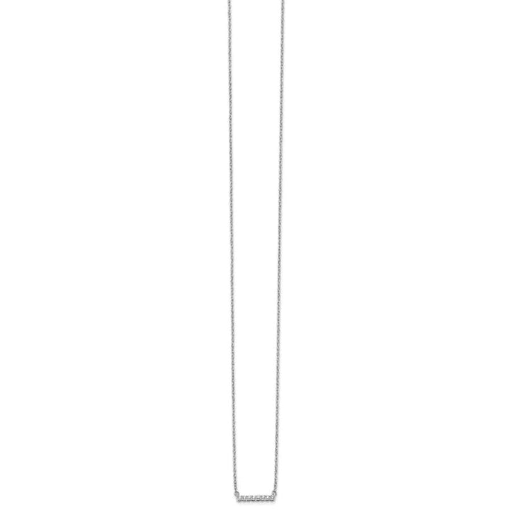 14K White Gold 1/10 carat Diamond Bar 18 inch Necklace