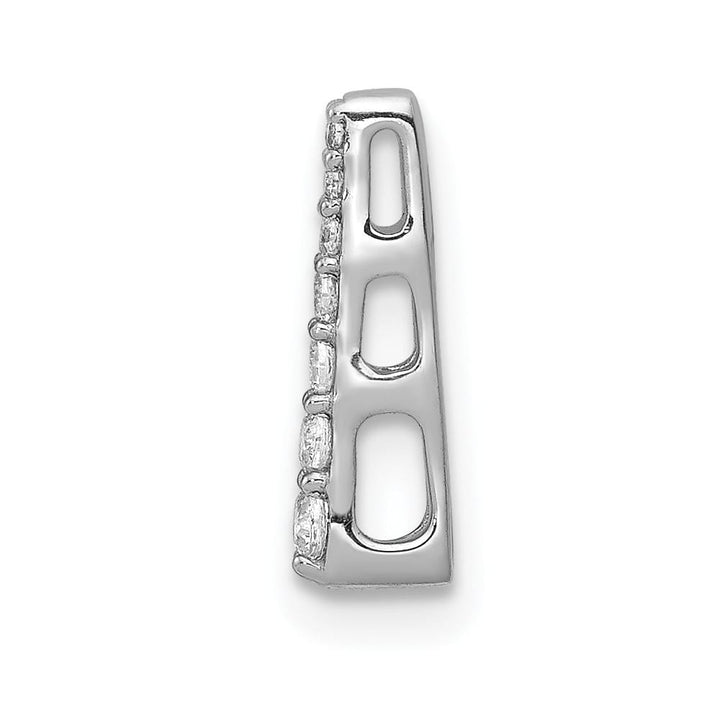 14K White Gold 1/10 Carat Diamond Fancy Chain Slide