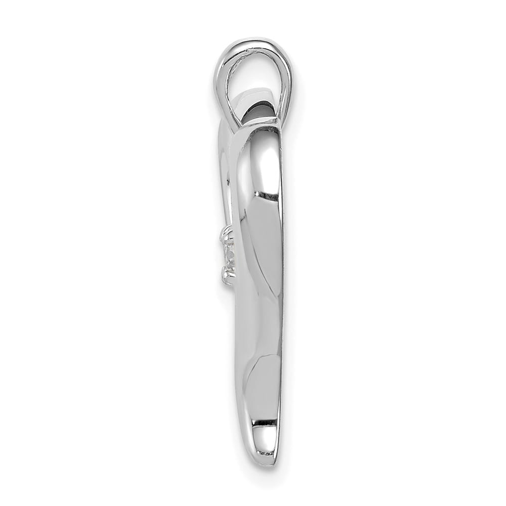 14K White Gold 1/10 carat Diamond Heart Pendant