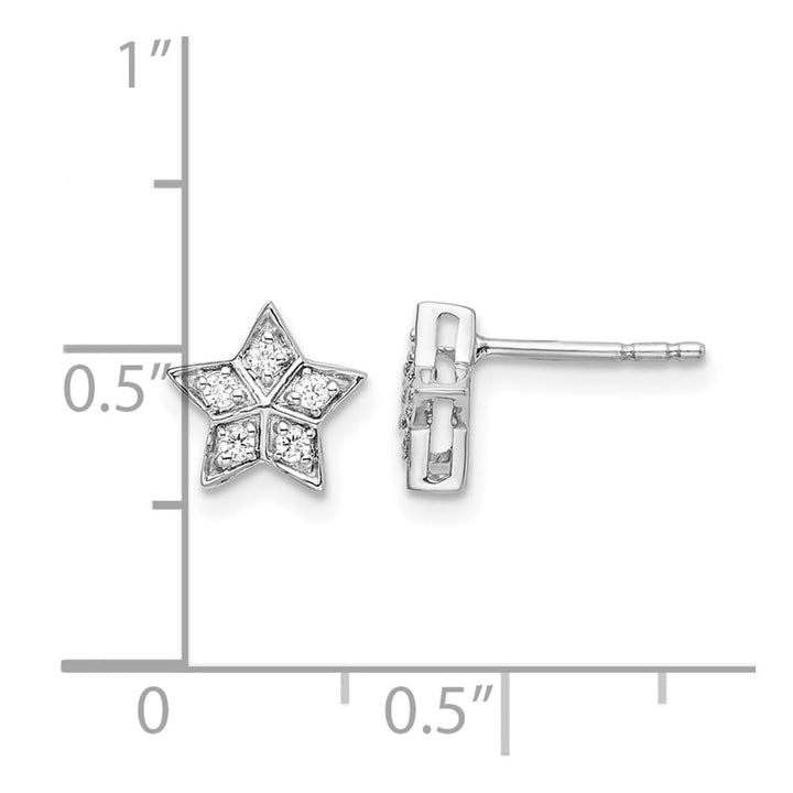 14K White Gold 1/10 carat Diamond Star Post Earrings, view 4 of 4