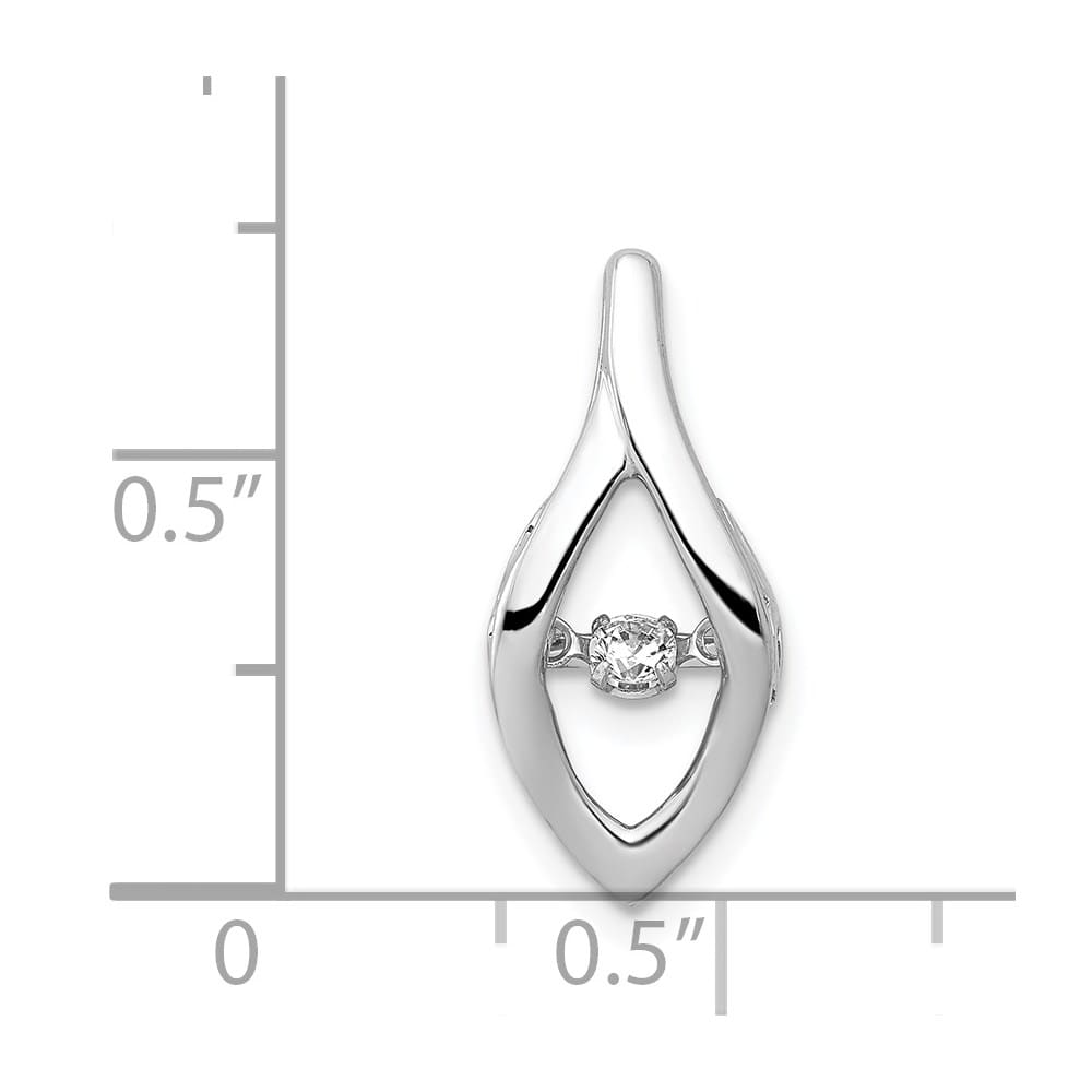 14K White Gold 1/10 Carat Moving Diamond Slide