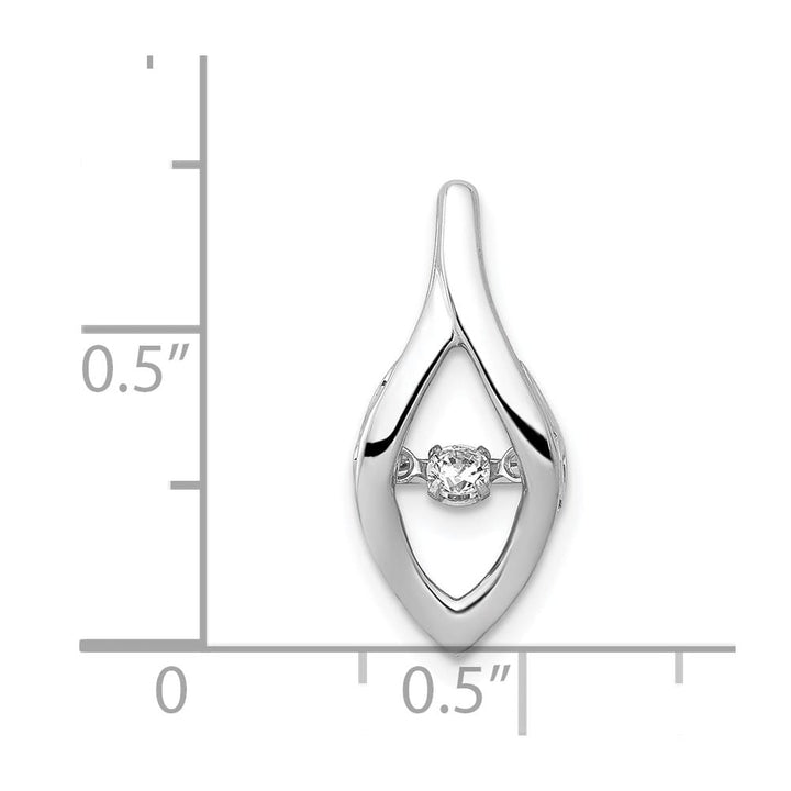 14K White Gold 1/10 Carat Moving Diamond Slide