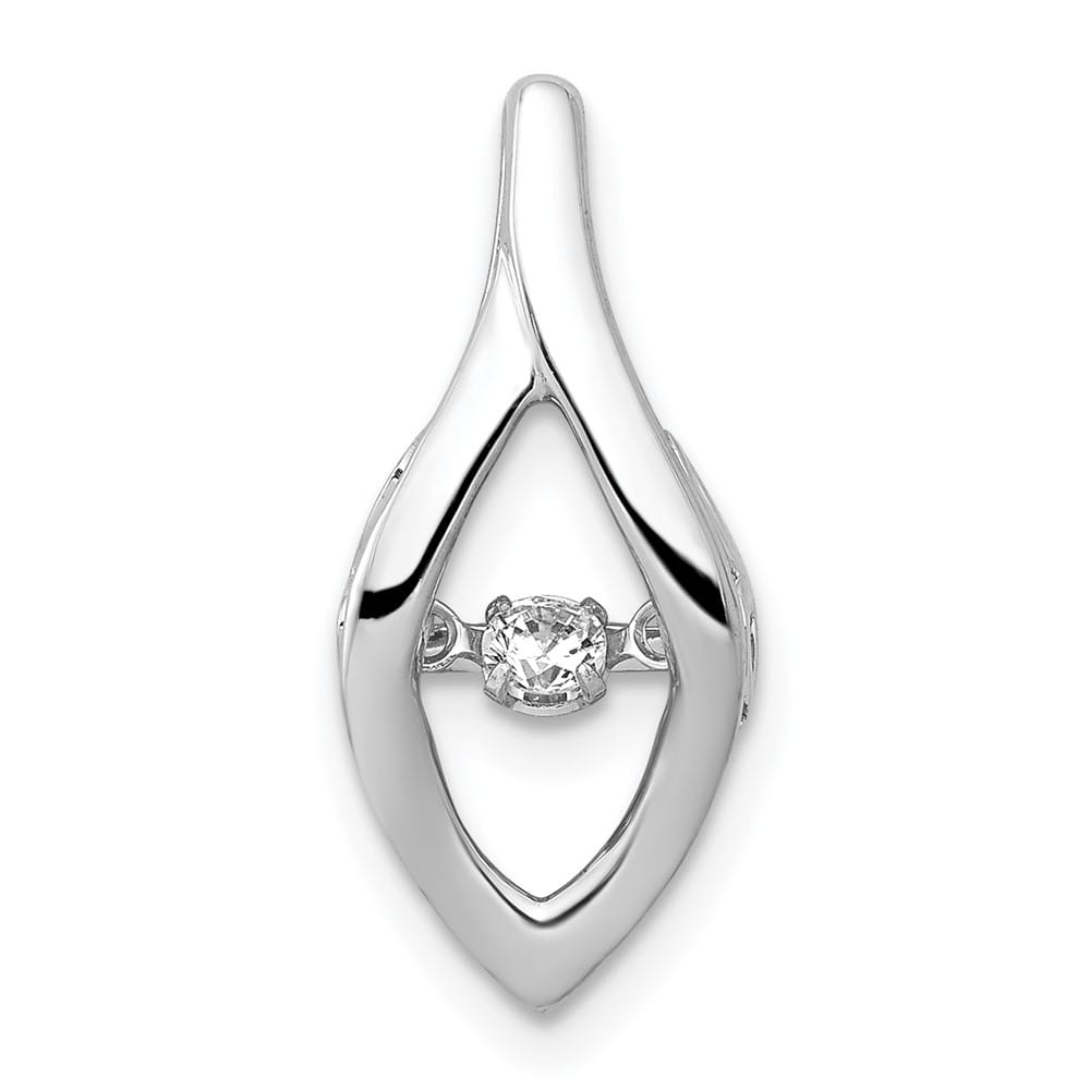 14K White Gold 1/10 Carat Moving Diamond Slide