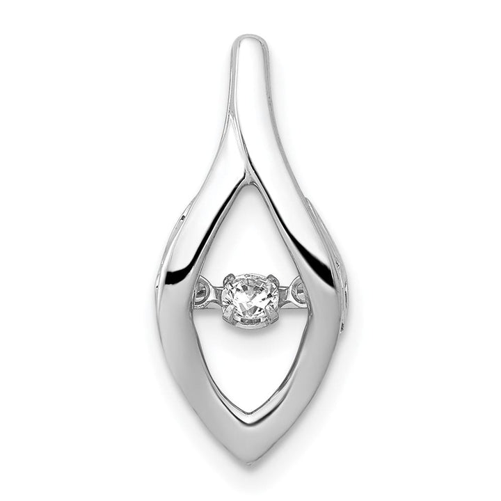 14K White Gold 1/10 Carat Moving Diamond Slide
