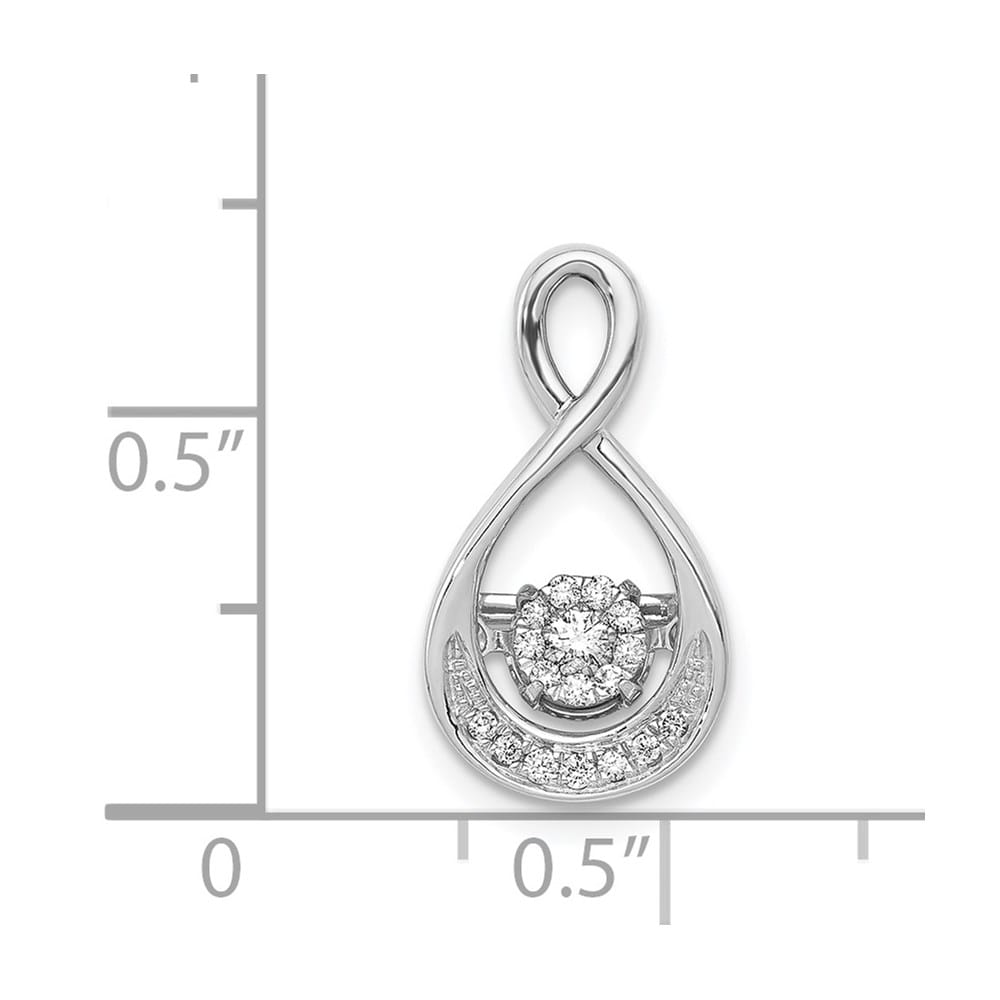 14K White Gold 1/10 Carat Vibrant Moving Diamond Teardrop Chain Slide
