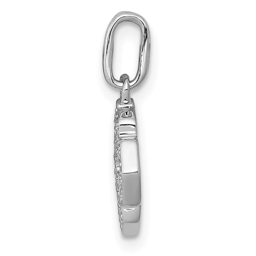 14K White Gold 1/10 ct Diamond Fancy Cross Pendant