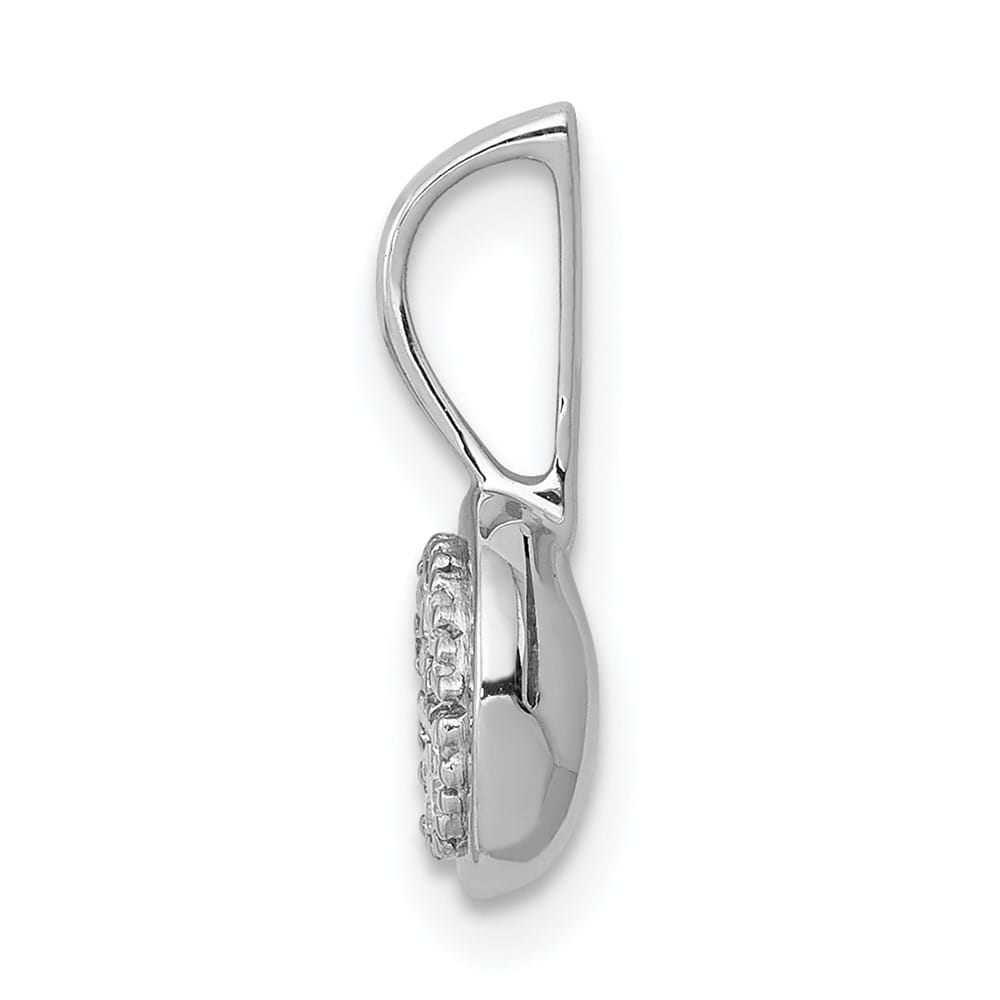 14K White Gold 1/10 ct Diamond Round Cluster Pendant