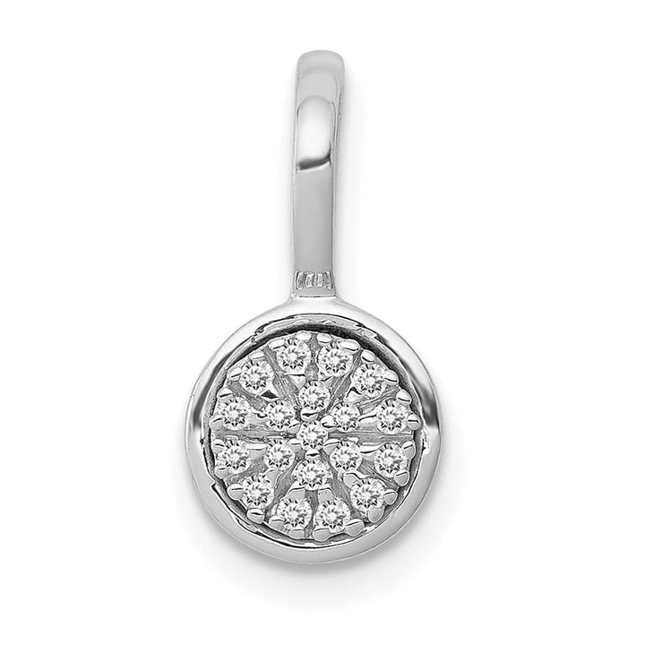 14K White Gold 1/10 ct Diamond Round Cluster Pendant
