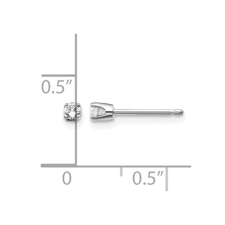 14K White Gold 1/10 ct I2 K-L Diamond Push Back Stud Earrings