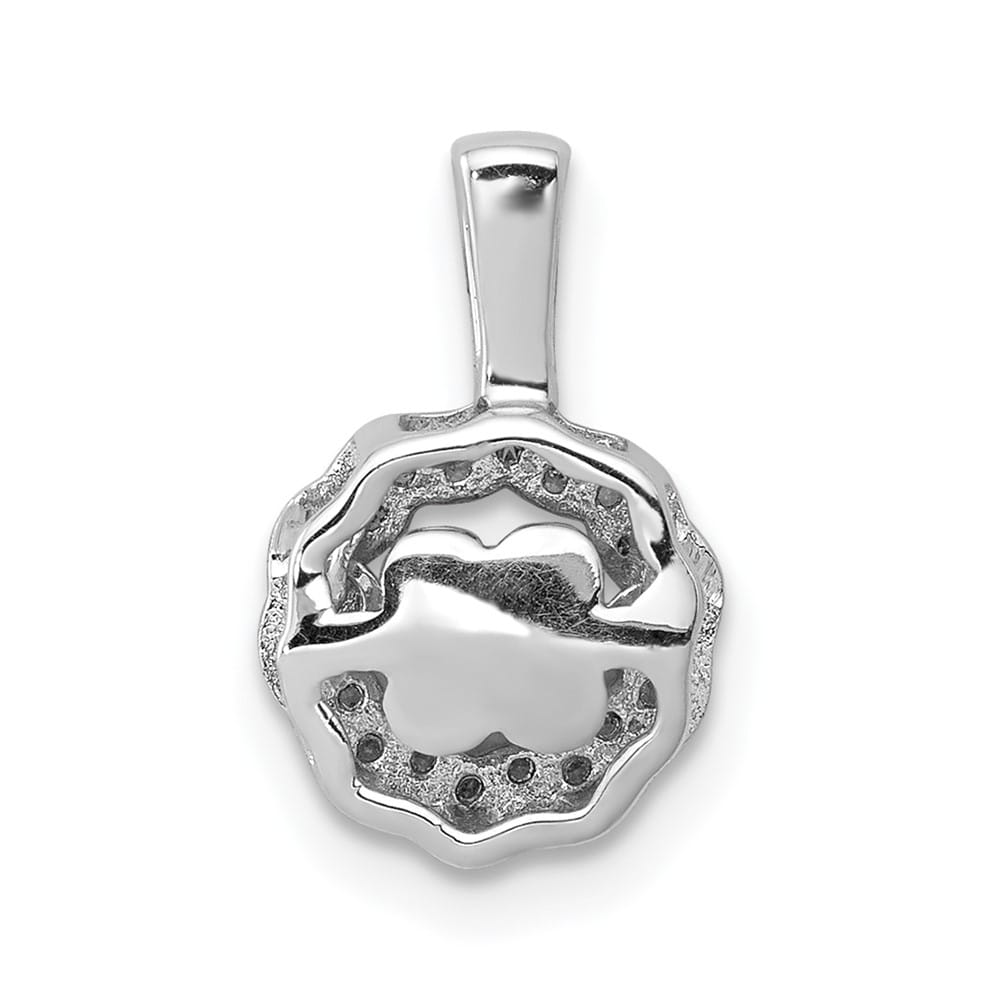 14K White Gold 1/10 ct Vibrant Moving Diamond Halo Pendant