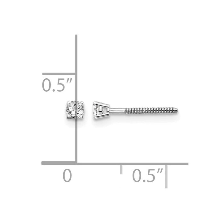 14K White Gold 1/10 ct VS2/SI1 G-I Diamond Screw Back Stud Earrings