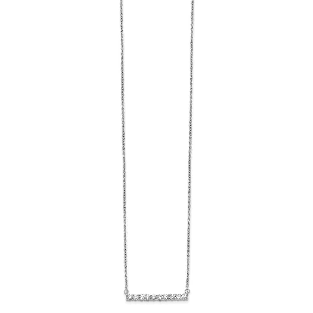 14K White Gold 1/2 carat Diamond Bar 18 inch Necklace