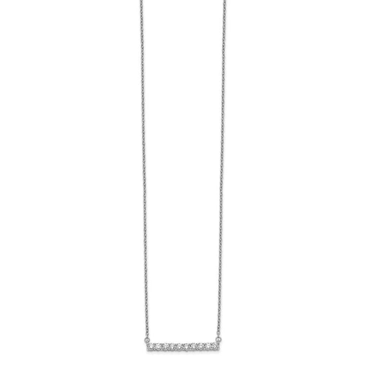 14K White Gold 1/2 carat Diamond Bar 18 inch Necklace