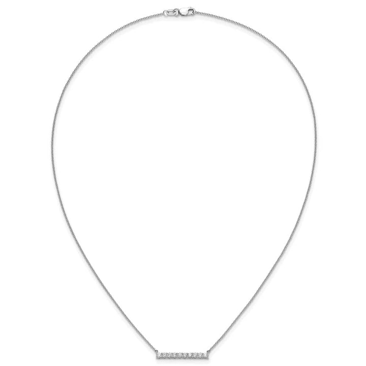 14K White Gold 1/2 carat Diamond Bar 18 inch Necklace