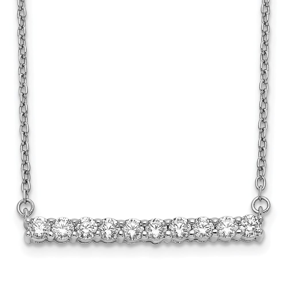 14K White Gold 1/2 carat Diamond Bar 18 inch Necklace
