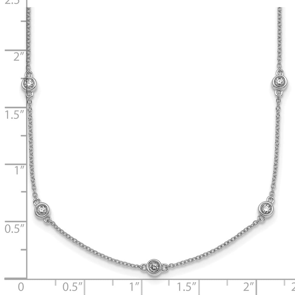 14K White Gold 1/2 carat Diamond Chain 13-Station 16 inch Necklace