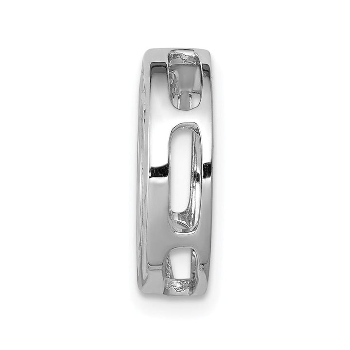 14K White Gold 1/2 Carat Diamond Channel Set Circle Chain Slide
