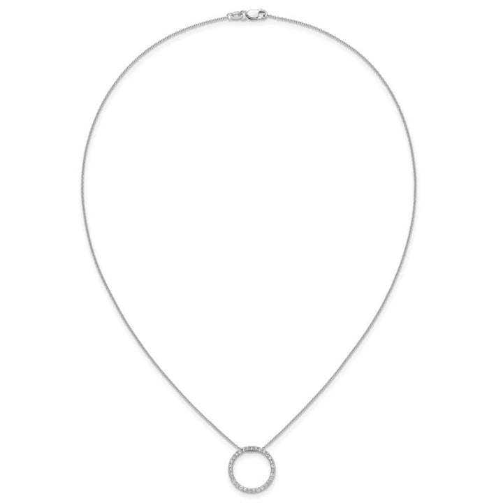 14K White Gold 1/2 carat Diamond Circle 18 inch Necklace