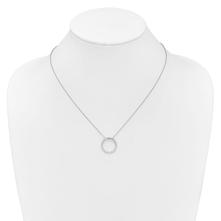 14K White Gold 1/2 carat Diamond Circle 18 inch Necklace