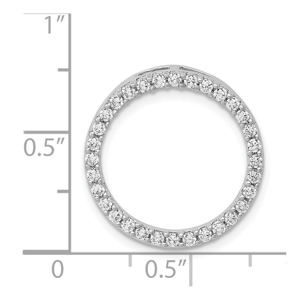 14K White Gold 1/2 Carat Diamond Circle Chain Slide