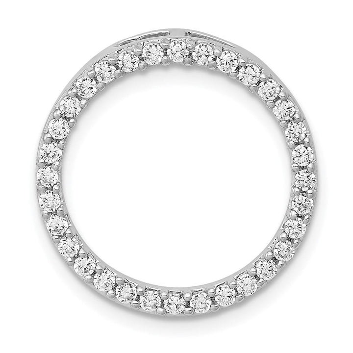 14K White Gold 1/2 Carat Diamond Circle Chain Slide