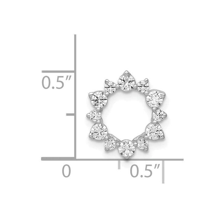 14K White Gold 1/2 Carat Diamond Fancy Circle Chain Slide