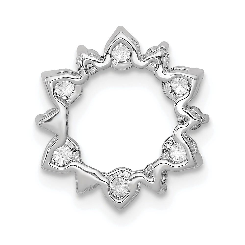 14K White Gold 1/2 Carat Diamond Fancy Circle Chain Slide