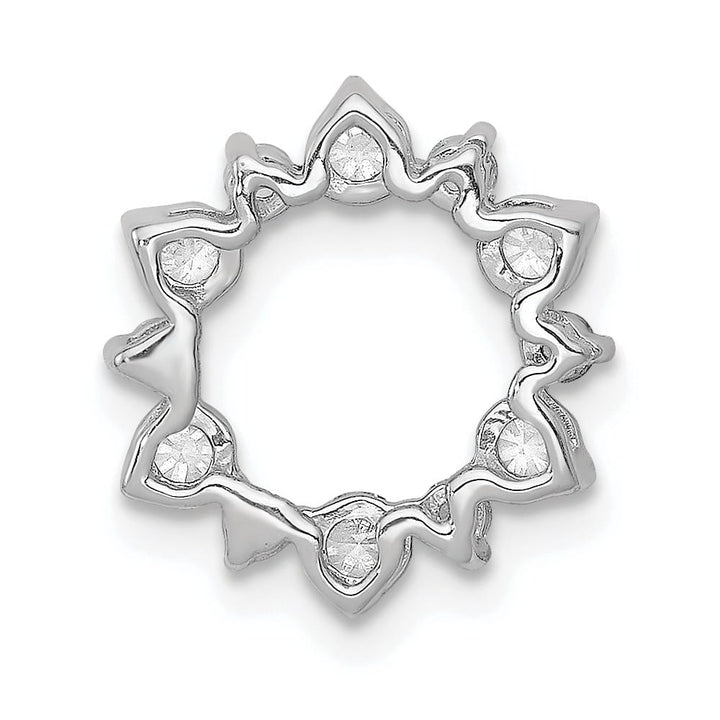 14K White Gold 1/2 Carat Diamond Fancy Circle Chain Slide